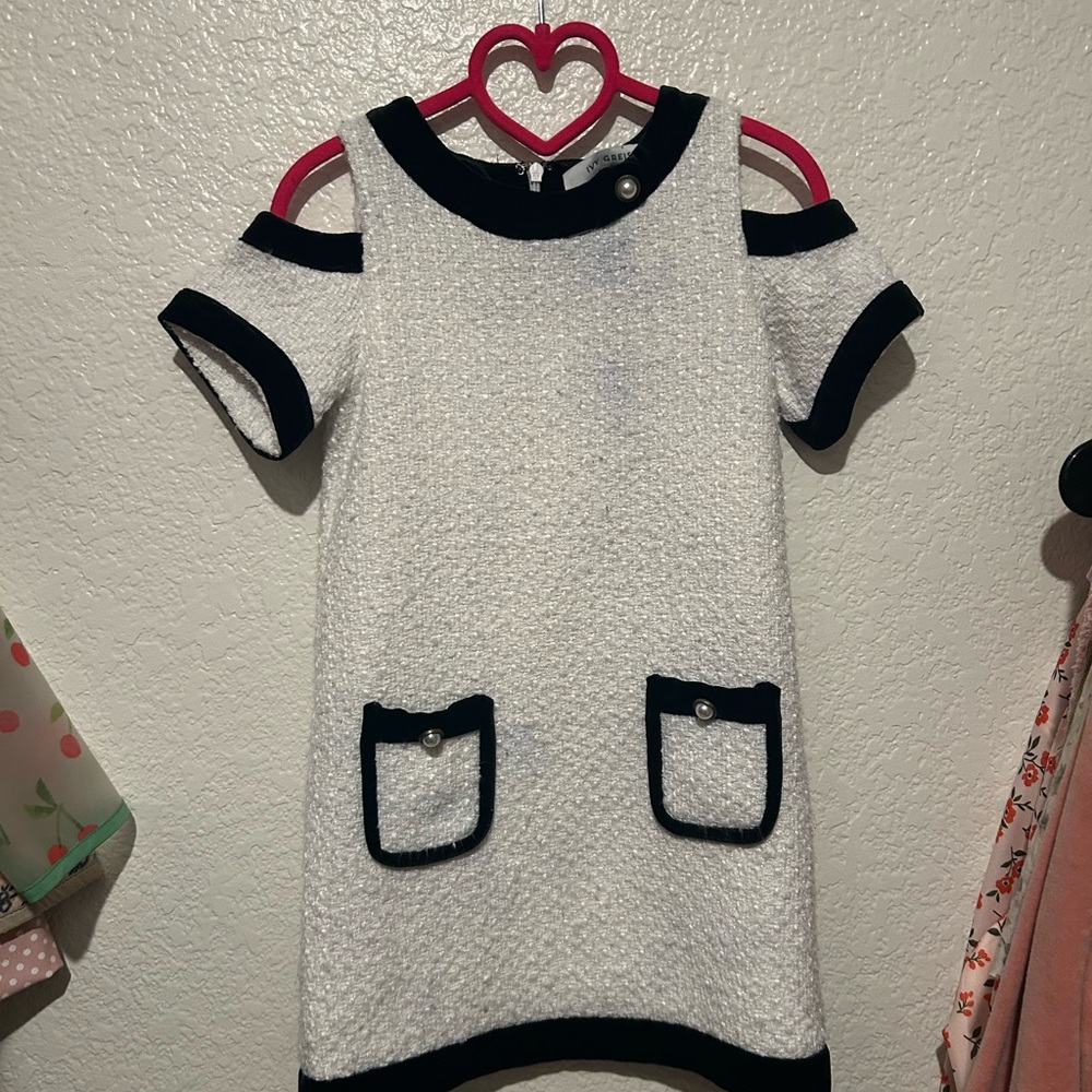 Chic Kids Formal Dress with Black Accents